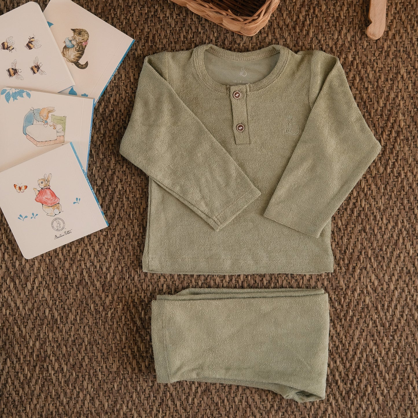 Winter Plush 2-Piece Pajamas in Forest