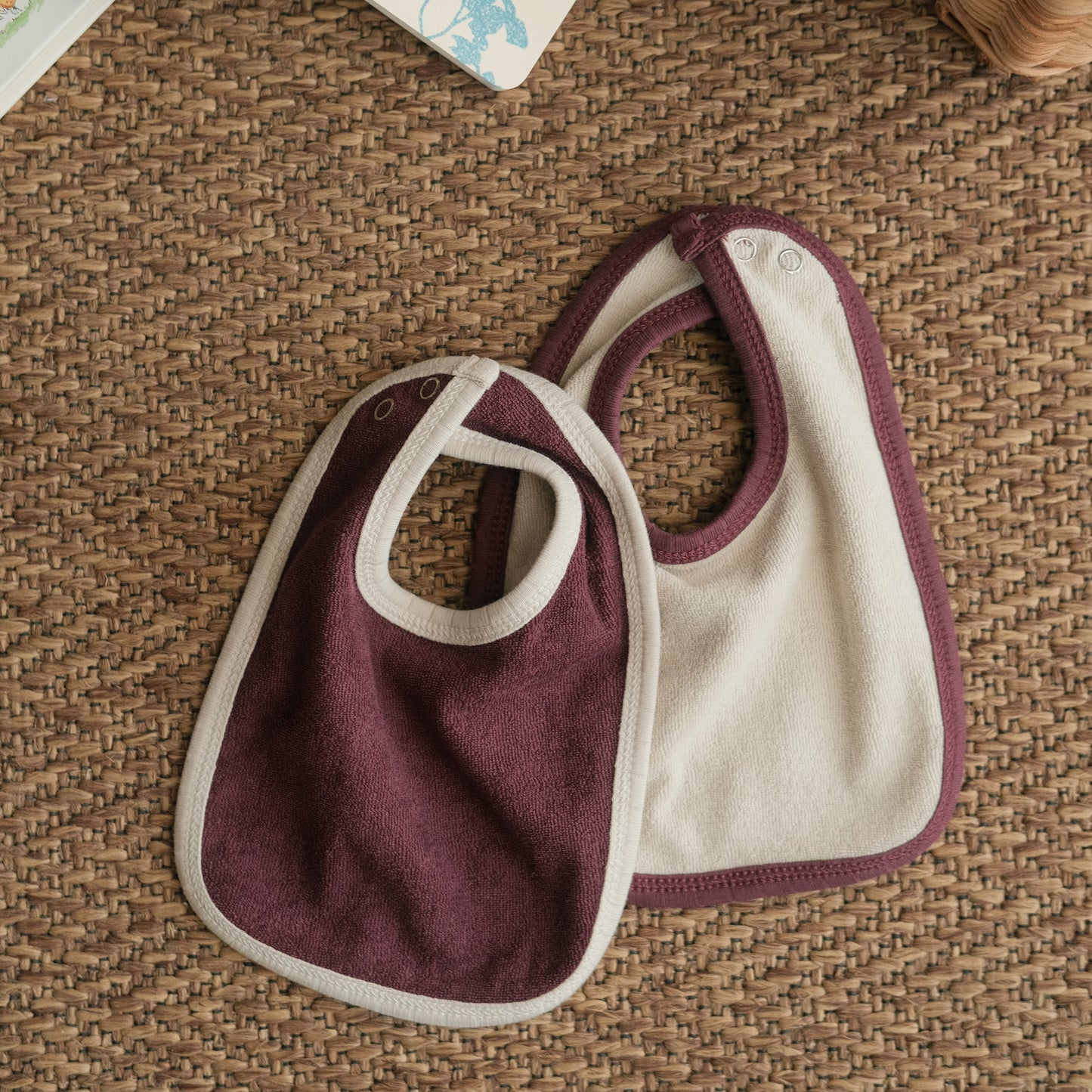 Plum Drops Plush Padded Bibs - Pack of 2