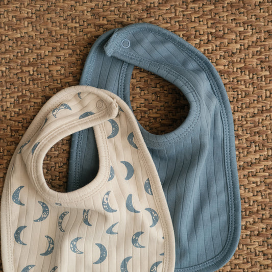 Moon Whispers Plush Padded Bibs - Pack of 2