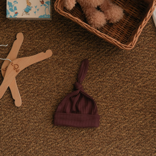 Solid Plum Knotted Hat