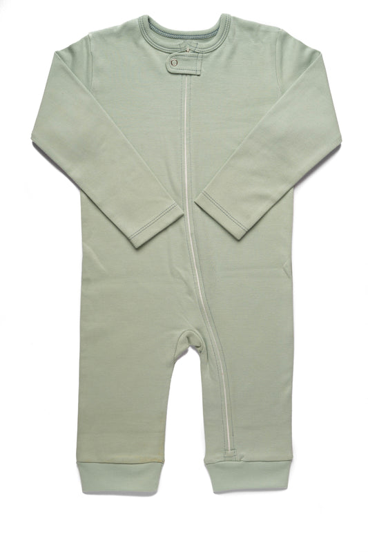 Sage Zip-Up Onesie