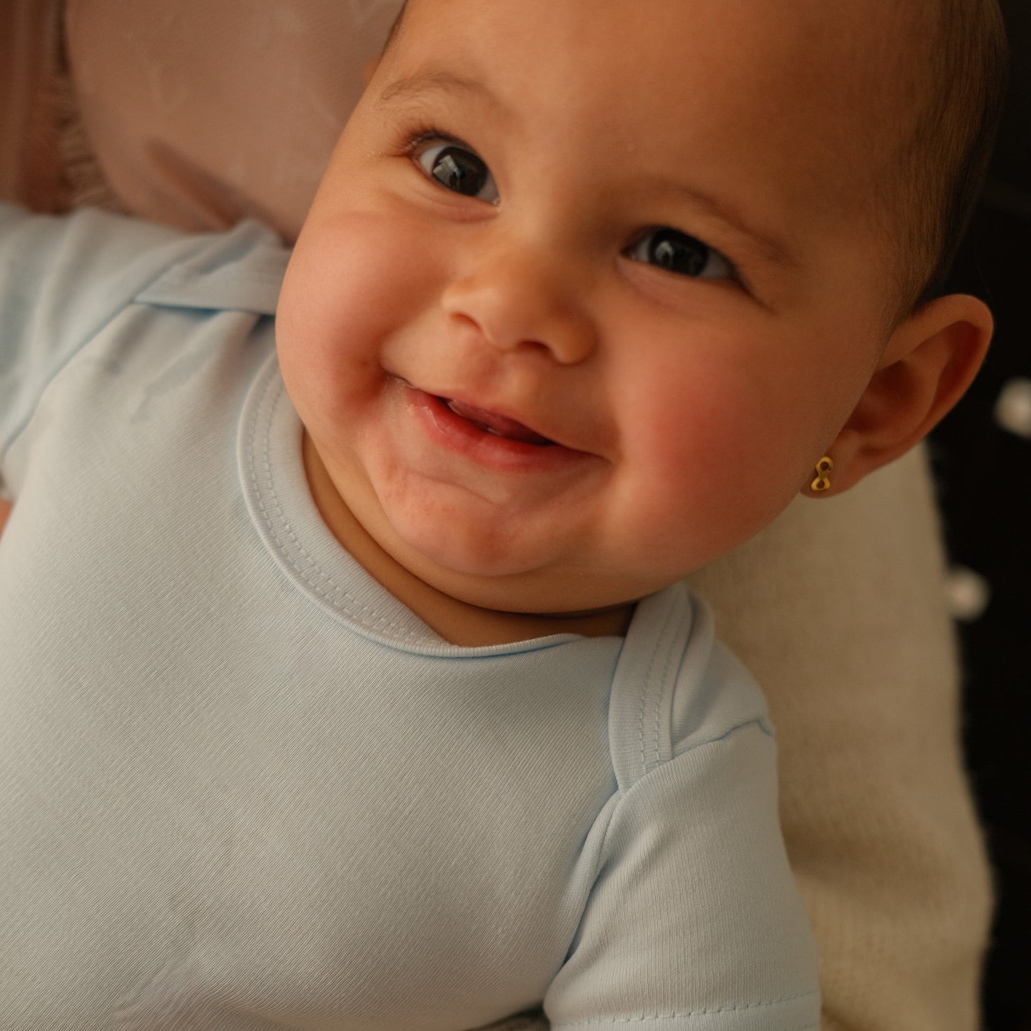 Short-Sleeved Bodysuit in Sky Blue- Bundle of 3