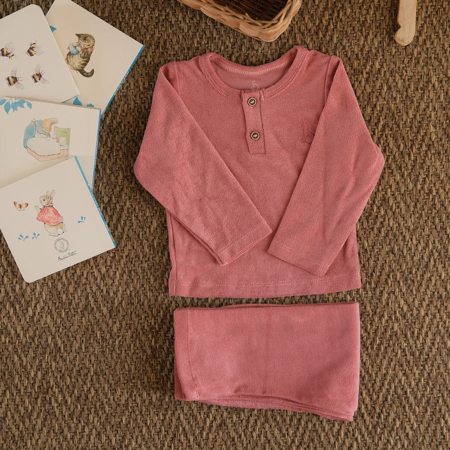 Winter Plush 2-Piece Pajamas in Rose