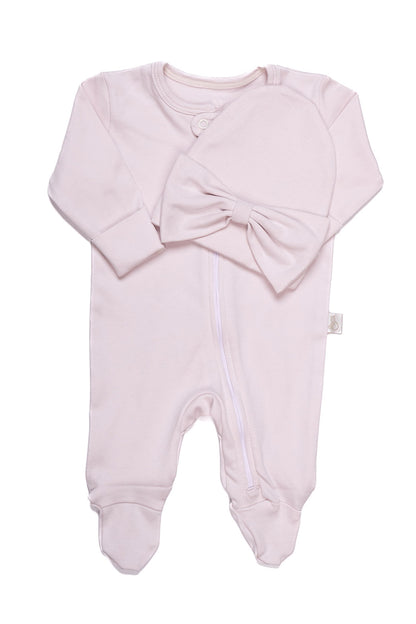 Pearl Plain Zip-Up Onesie